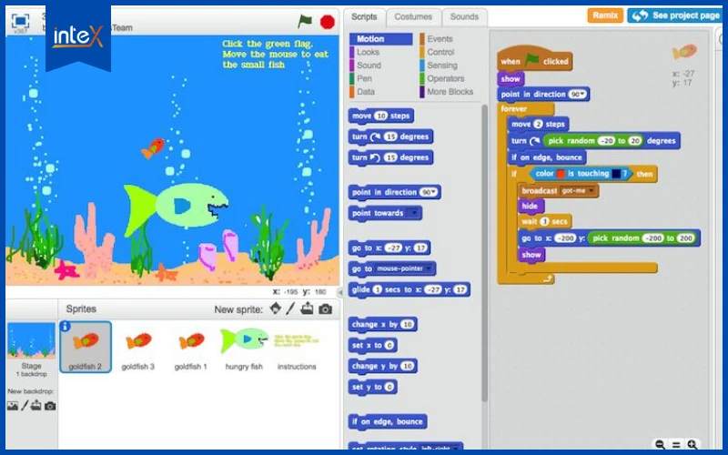 Trẻ em học lập trình Scratch thông qua các khối lệnh kéo thả trực quan, giúp phát triển tư duy logic và sáng tạo.