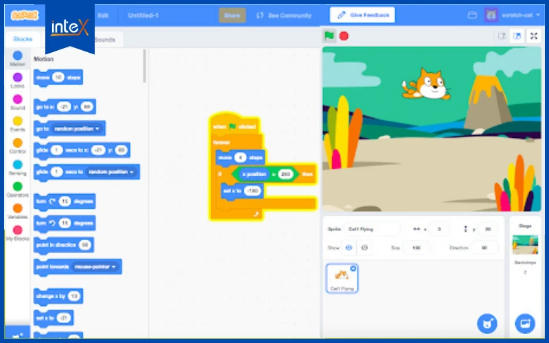 Giao diện phần mềm Scratch