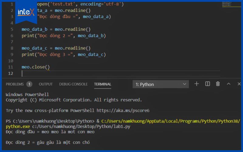 Giao diện của lập trình Python