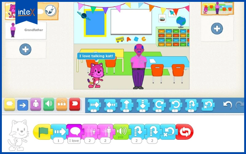 Giao diện Scratch Jr cho trẻ nhỏ mầm non