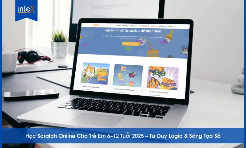 Giao diện học Scratch Online cho trẻ em 6–12 tuổi trên máy tính