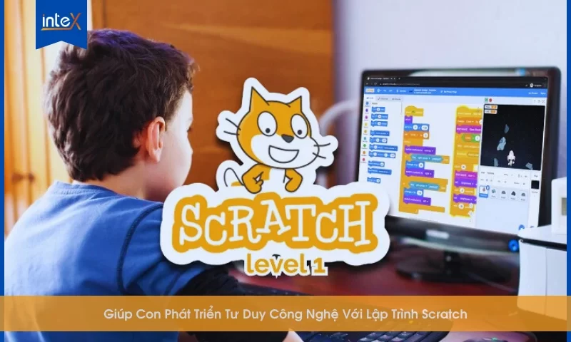 Lập trình Scratch giúp trẻ phát triển tư duy logic và sáng tạo thông qua học lập trình kéo thả.